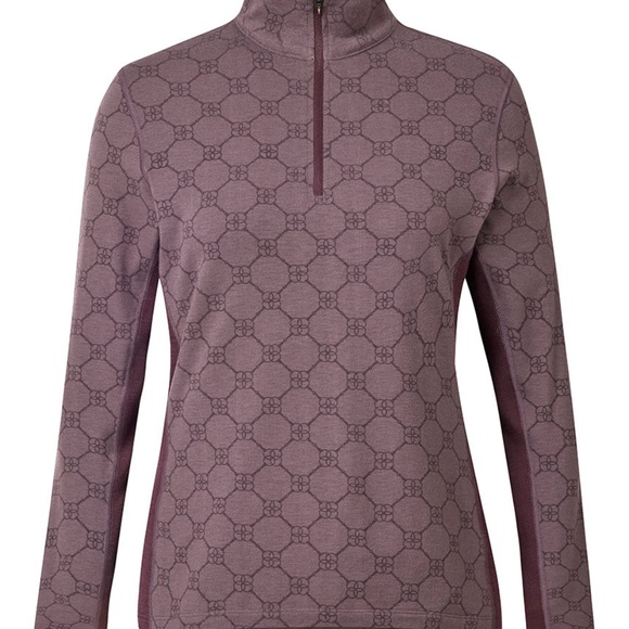 Kerrits Activewear Stable Temp Merino Wool Quarter Zip Top Size SBLACK BIT LINKS - Picture 10 of 11